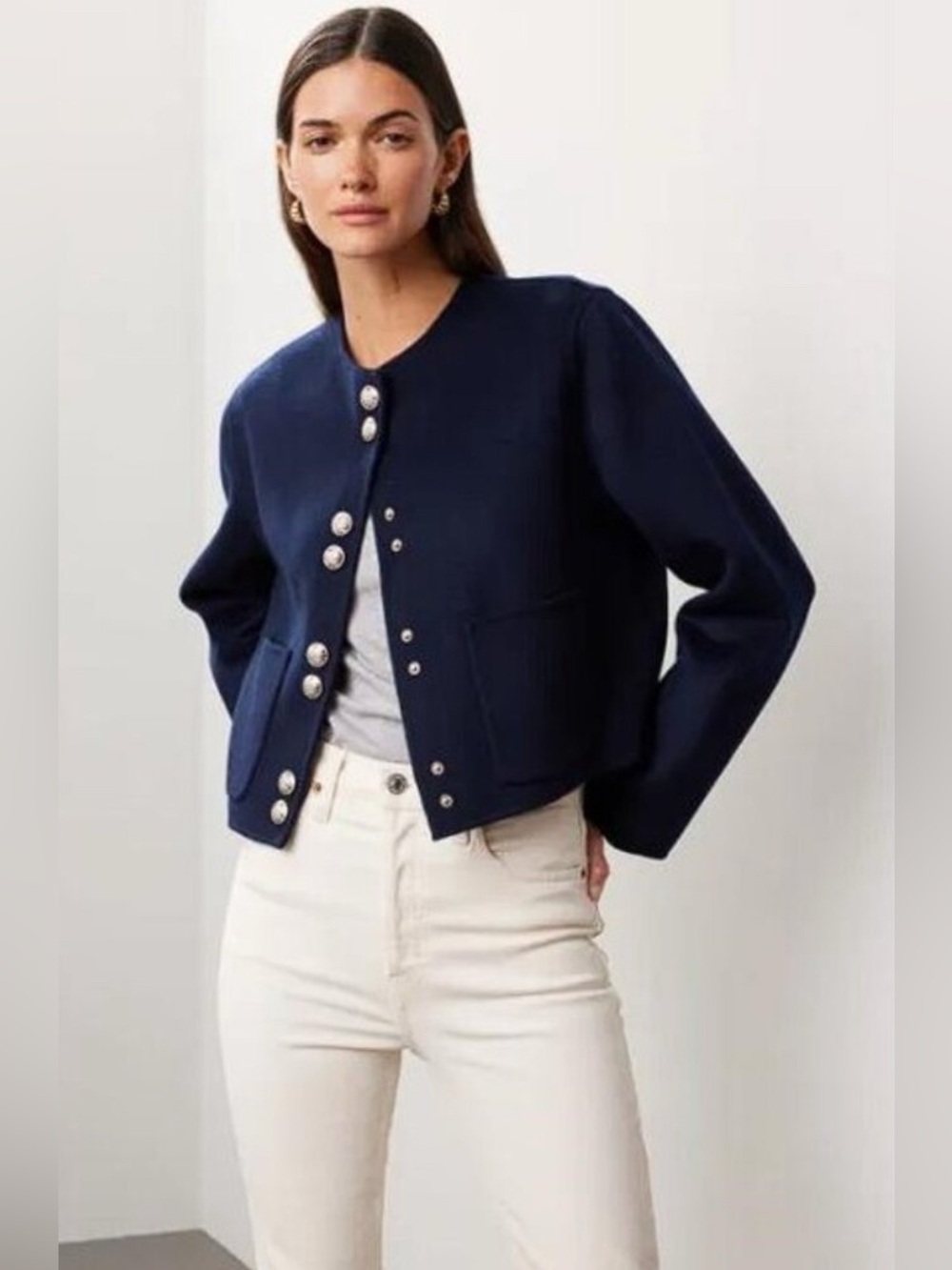 Maje‎ Wool-Blend Felt Jacket Size 34